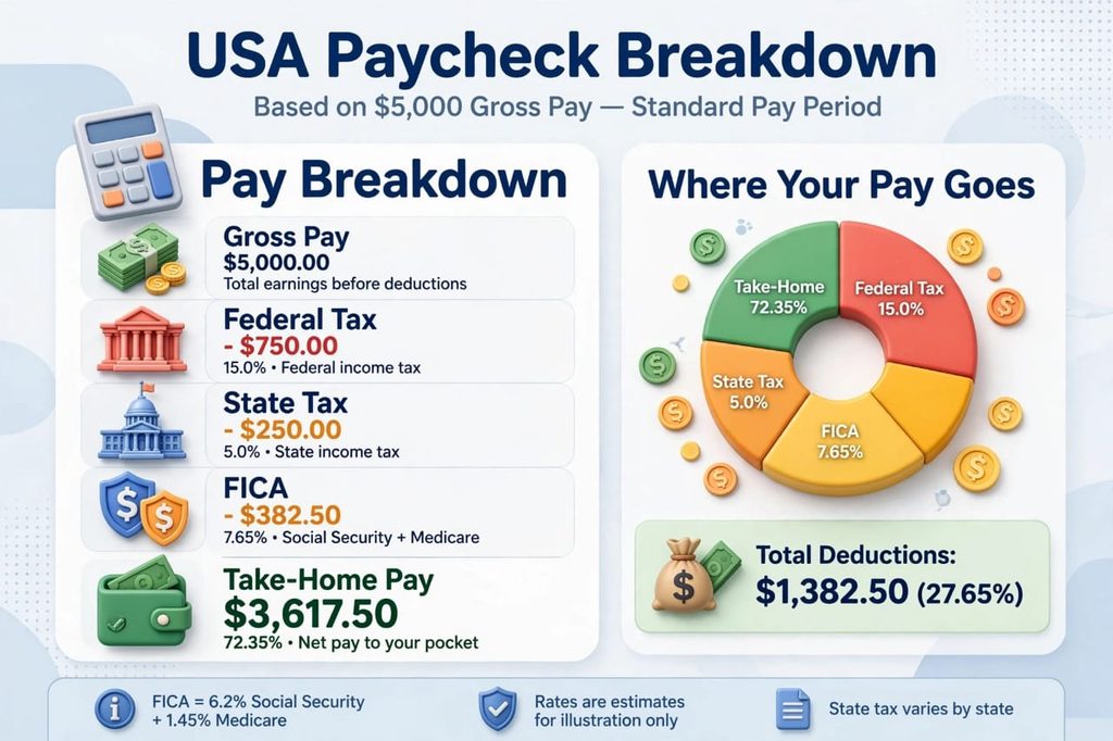 How Much Tax is Taken Out of My Paycheck in USA 2026 breakdown